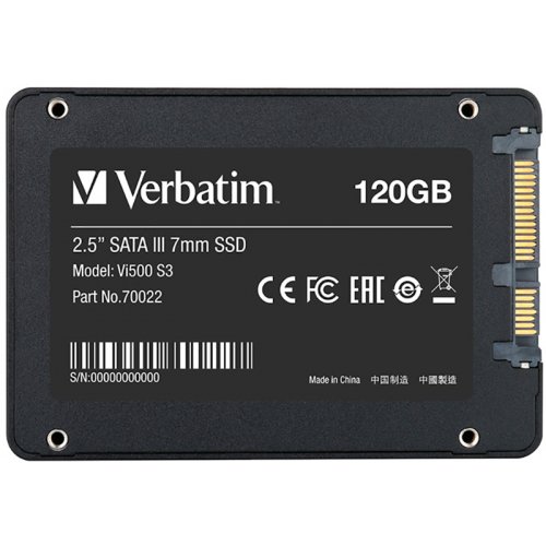 Продать SSD-диск Verbatim Vi500 S3 3D NAND 120GB 2.5" (70022) по Trade-In интернет-магазине Телемарт - Киев, Днепр, Украина фото
