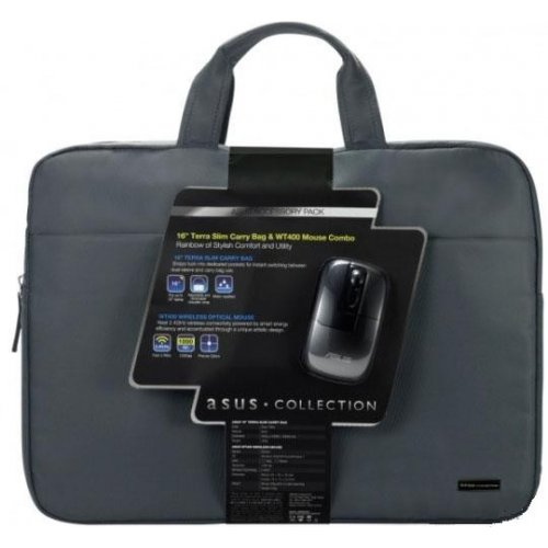 Сумка + Мышка Asus Terra Slim Pack/16/GY/WT400GY (90-XB1F00AP00010) купить в Украине: Киев, Днепр, Харьков, Одесса  | Низкая цена, отзывы, характеристики от TELEMART фото