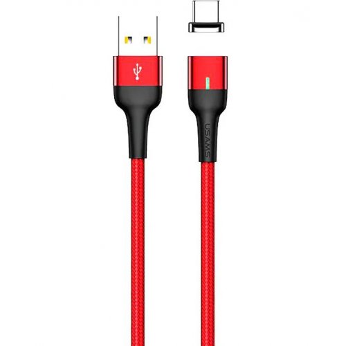 

Usams U28 Aluminum Alloy Magnetic USB to micro USB 3A 5V 1m Data/Charge Red