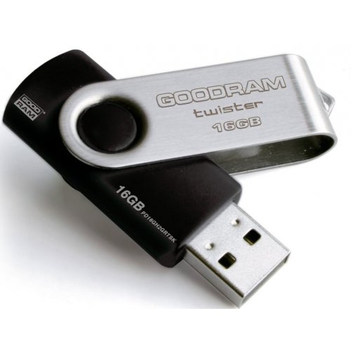Купити Накопичувач GoodRAM Twister 16GB Black (PD16GH2GRTSKR9) - ціна в Києві, Львові, Вінниці, Хмельницькому, Франківську, Україні | інтернет-магазин TELEMART.UA фото