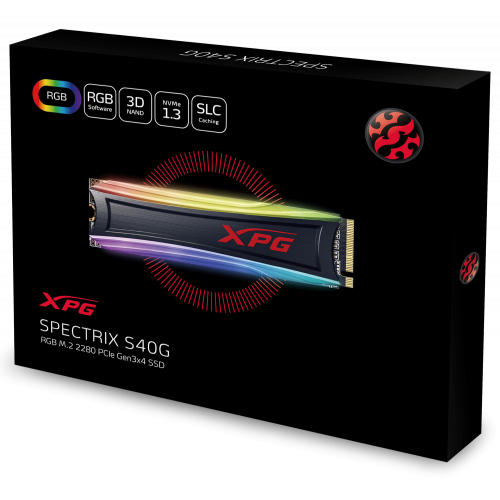 Продать SSD-диск ADATA XPG Spectrix S40G RGB 3D NAND TLC 256GB M.2 (2280 PCI-E) NVMe x4 (AS40G-256GT-C) по Trade-In интернет-магазине Телемарт - Киев, Днепр, Украина фото