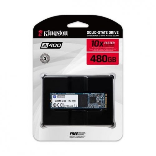 Продать SSD-диск Kingston A400 3D TLC NAND 480GB M.2 (2280 SATA) (SA400M8/480G) по Trade-In интернет-магазине Телемарт - Киев, Днепр, Украина фото