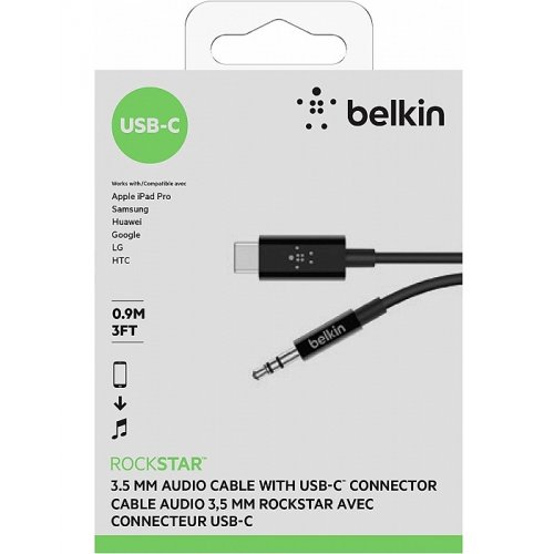 Купить Кабель Belkin RockStar USB Type-C to 3.5mm (F7U079BT03-BLK) Black - цена в Харькове, Киеве, Днепре, Одессе
в интернет-магазине Telemart фото