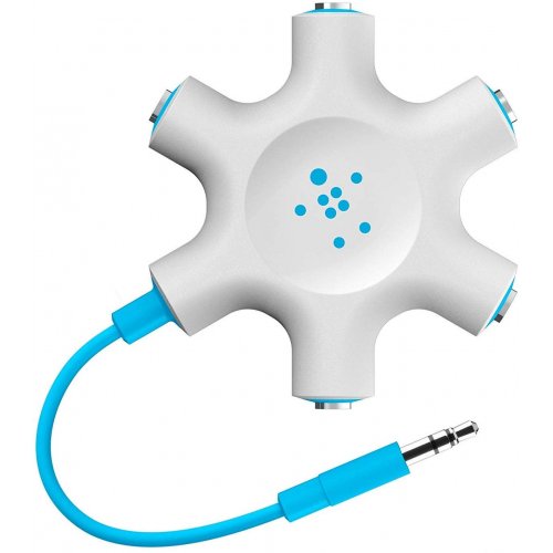 Разветвитель Belkin RockStar 3.5mm-5x 3.5mm M/F (F8Z274btBLU) Blue/White купить в Украине: Киев, Днепр, Харьков, Одесса  | Низкая цена, отзывы, характеристики от TELEMART фото
