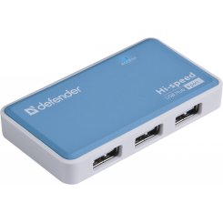 USB-хаб Defender Quadro Power USB 2.0 4-ports с БП (83503) Blue