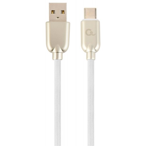 

Cablexpert USB 2.0 to USB Type-C 2.1A 1m Premium rubber Charge/Sync (CC-USB2R-AMCM-1M-W) White/Gold
