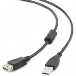 Кабель Cablexpert USB 2.0 AM-AF Ferrite 1.5m (CCF-USB2-AMAF-1.5M) Black