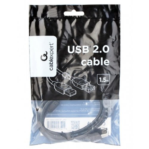 Кабель Cablexpert USB 2.0 AM-AF Ferrite 1.5m (CCF-USB2-AMAF-1.5M) Black купити в Україні | Telemart фото
