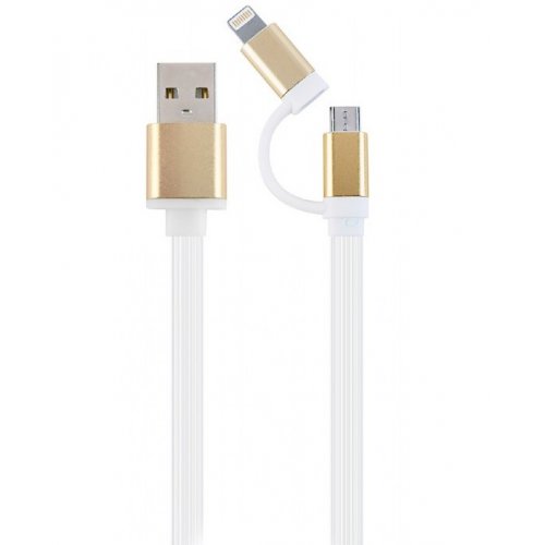 

Cablexpert USB 2.0 to micro USB/Lightning 1m Charging Combo Charge/Sync (CC-USB2-AM8PmB-1M-GD) White/Gold