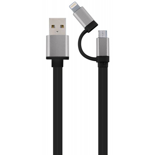 

Cablexpert USB 2.0 to micro USB/Lightning 1m Charging Combo Charge/Sync (CC-USB2-AM8PmB-1M-SG) Black/Space Grey