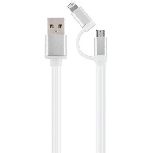 

Cablexpert USB 2.0 to micro USB/Lightning 1m Charging Combo Charge/Sync (CC-USB2-AM8PmB-1M-SV) White/Silver