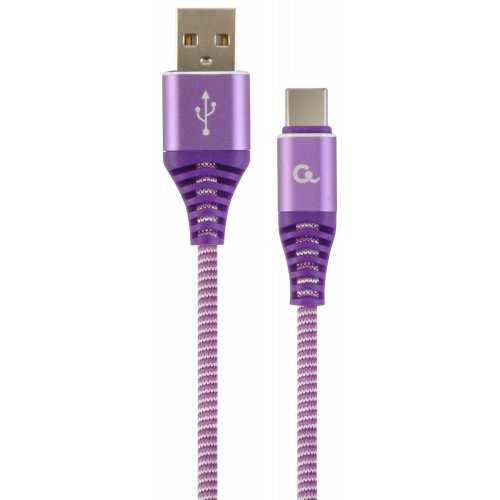 Купить USB Кабель Cablexpert USB 2.0 to USB Type-C 2.1A 2m Cotton braided Charge/Sync (CC-USB2B-AMCM-2M-PW) Purple/White - цена в Харькове, Киеве, Днепре, Одессе
в интернет-магазине Telemart фото