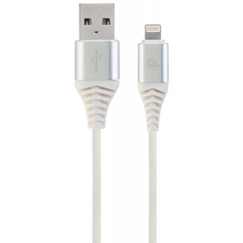 

Cablexpert USB 2.0 to Lightning 2.1A 1m Cotton braided Charge/Sync (CC-USB2B-AMLM-1M-BW2) White/Silver
