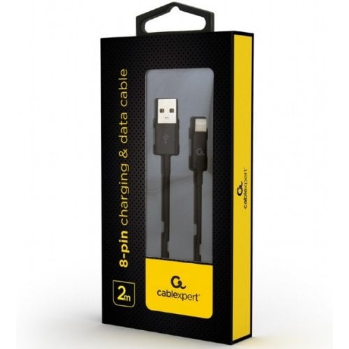 USB Кабель Cablexpert USB 2.0 to Lightning 2.1A 2m Charge/Sync (CC-USB2P-AMLM-2M) Black купить в Украине | Telemart фото