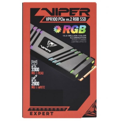 Photo SSD Drive Patriot Viper Gaming VPR100 RGB 512GB M.2 (2280 PCI-E) NVMe x4 (VPR100-512GM28H)