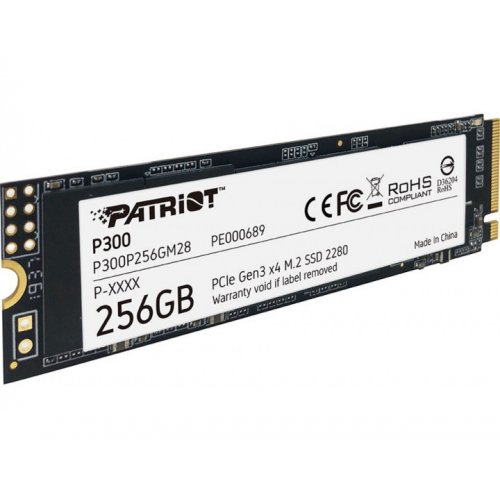 Фото SSD-диск Patriot P300 256GB M.2 (2280 PCI-E) NVMe x4 (P300P256GM28)