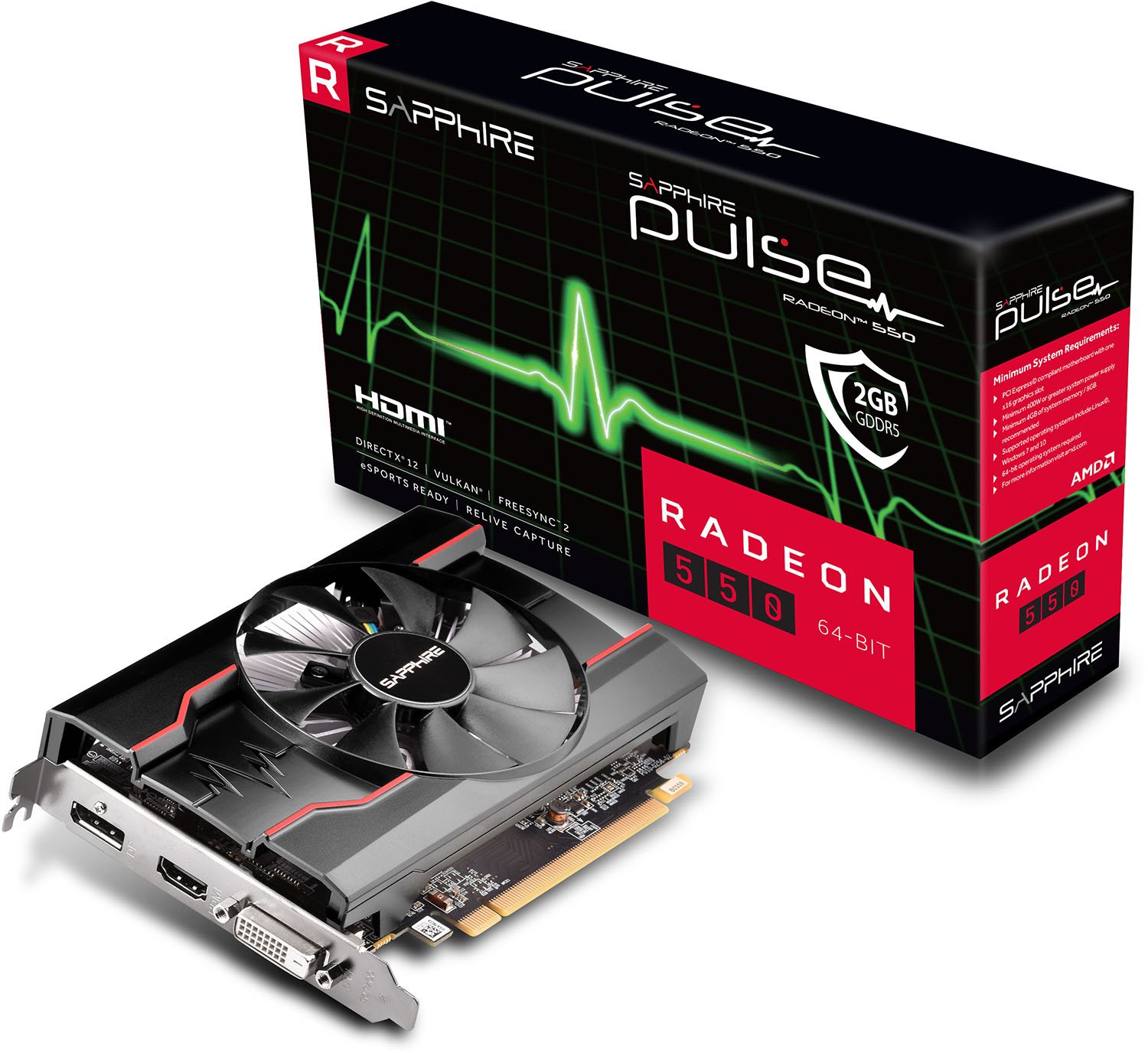 Продать Видеокарта Sapphire Radeon RX 550 PULSE OC 2048MB (11268-21-20G) по  Trade-In интернет-магазине Телемарт - Киев, Днепр, Украина