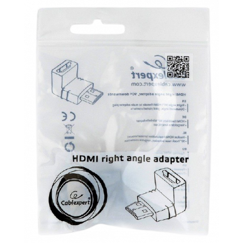 Купить Адаптер Cablexpert HDMI-HDMI 90° Right angle F/M (A-HDMI90-FML) Black - цена в Харькове, Киеве, Днепре, Одессе
в интернет-магазине Telemart фото