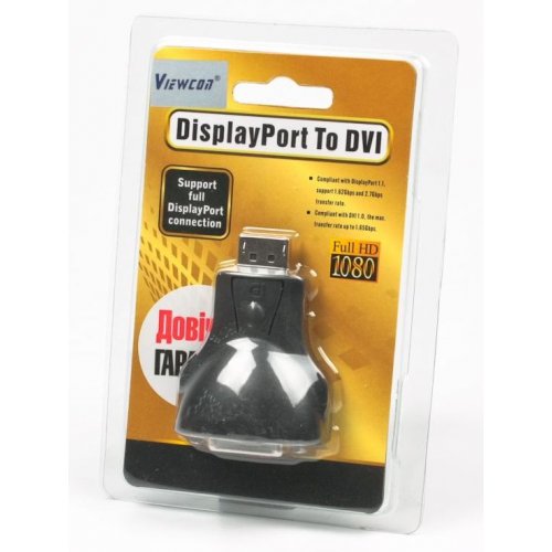 Купити Адаптер Viewcon DisplayPort-DVI M/F (VE557) - ціна в Києві, Львові, Вінниці, Хмельницькому, Франківську, Україні | інтернет-магазин TELEMART.UA фото