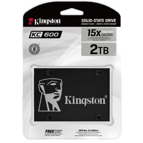 Продать SSD-диск Kingston KC600 3D TLC NAND 2TB 2.5" (SKC600B/2048G) по Trade-In интернет-магазине Телемарт - Киев, Днепр, Украина фото