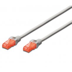 Патч-корд Digitus UTP, RJ45, Cat6 0.5m LSZH Cu (DK-1617-005) Grey