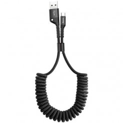 Кабель Baseus Fish eye Spring USB to USB Type-C 1m Data/Charge (CATSR-01) Black