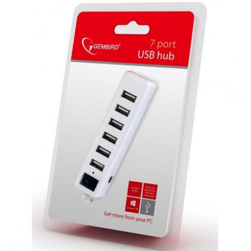 Купити USB-хаб Gembird USB 2.0 to USB 2.0 7-ports (UHB-U2P7-11) - ціна в Києві, Львові, Вінниці, Хмельницькому, Франківську, Україні | інтернет-магазин TELEMART.UA фото
