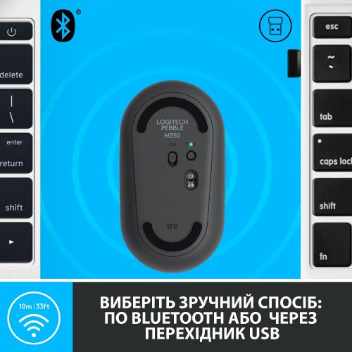 Купить Мышка Logitech Pebble M350 (910-005718) Graphite - цена в Харькове, Киеве, Днепре, Одессе
в интернет-магазине Telemart фото