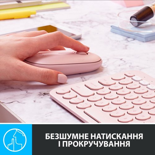 Купити Миша Logitech Pebble M350 (910-005717) Rose - ціна в Києві, Львові, Вінниці, Хмельницькому, Франківську, Україні | інтернет-магазин TELEMART.UA фото