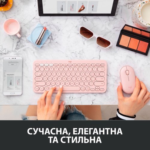 Купити Миша Logitech Pebble M350 (910-005717) Rose - ціна в Києві, Львові, Вінниці, Хмельницькому, Франківську, Україні | інтернет-магазин TELEMART.UA фото