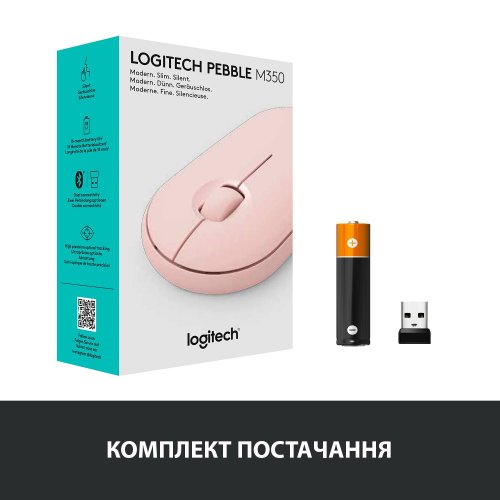 Купити Миша Logitech Pebble M350 (910-005717) Rose - ціна в Києві, Львові, Вінниці, Хмельницькому, Франківську, Україні | інтернет-магазин TELEMART.UA фото