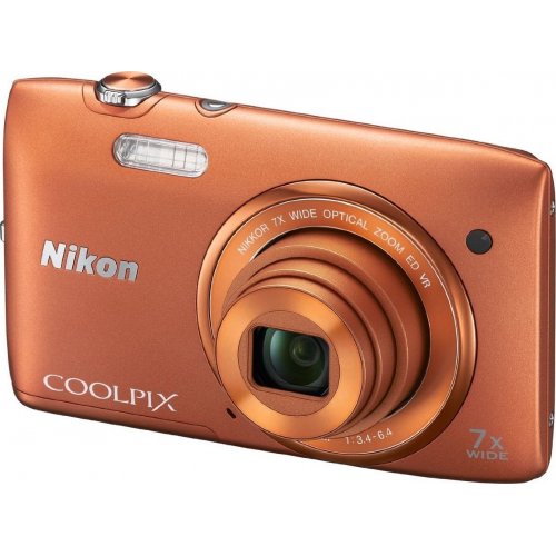 Купить Цифровые фотоаппараты Nikon Coolpix S3500 Orange - цена в Харькове, Киеве, Днепре, Одессе
в интернет-магазине Telemart фото