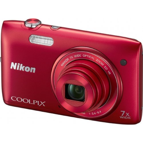 Купити Цифрові фотоапарати Nikon Coolpix S3500 Red - ціна в Києві, Львові, Вінниці, Хмельницькому, Франківську, Україні | інтернет-магазин TELEMART.UA фото