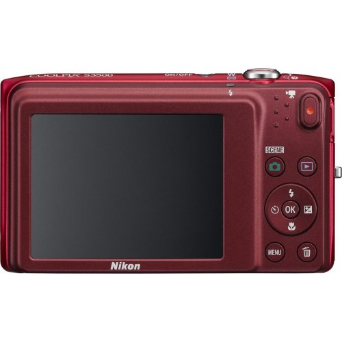 Купити Цифрові фотоапарати Nikon Coolpix S3500 Red - ціна в Києві, Львові, Вінниці, Хмельницькому, Франківську, Україні | інтернет-магазин TELEMART.UA фото