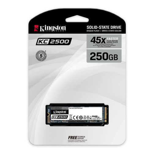 Photo SSD Drive Kingston KC2500 3D NAND TLC 250GB M.2 (2280 PCI-E) NVMe x4 (SKC2500M8/250G)