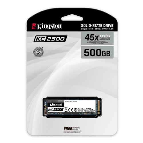 Photo SSD Drive Kingston KC2500 3D NAND TLC 500GB M.2 (2280 PCI-E) NVMe x4 (SKC2500M8/500G)