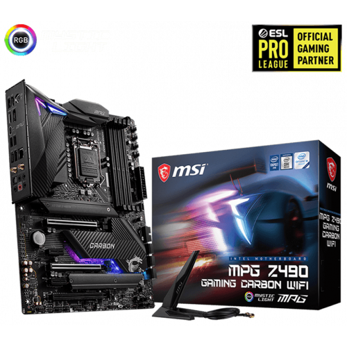 Photo Motherboard MSI MPG Z490 GAMING CARBON WIFI (s1200, Intel Z490)