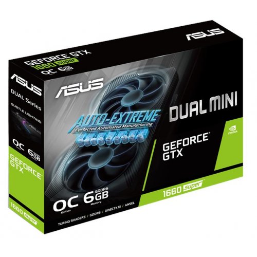 Фото Видеокарта Asus GeForce GTX 1660 SUPER Dual Mini OC 6144MB (DUAL-GTX1660S-O6G-MINI)