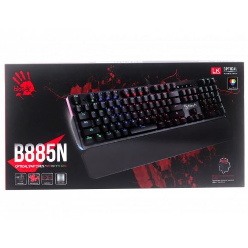 Photo Keyboard A4Tech Bloody B885N Light Strike Red Switch Black
