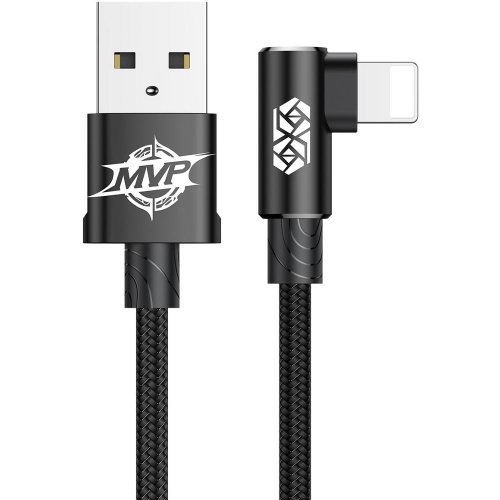 Купить Кабель Baseus MVP Elbow Type Cable USB to Lightning 2m 1.5A Data/Charge (CALMVP-A01) Black - цена в Харькове, Киеве, Днепре, Одессе
в интернет-магазине Telemart фото