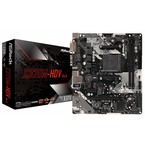 Photo Motherboard AsRock X370M-HDV R4.0 (sAM4, AMD X370)