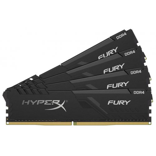 Photo RAM HyperX DDR4 64GB (4x16GB) 2666Mhz Fury Black (HX426C16FB4K4/64)
