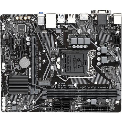 Photo Motherboard Gigabyte H410M S2H (s1200, Intel H410)