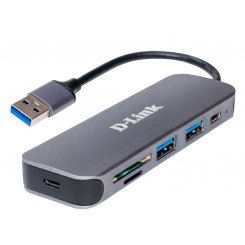 USB-хаб D-Link USB 3.0 to USB 3.0 2-port with USB Type-C+ Card reader (DUB-1325)