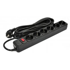 Мережевий фільтр PATRON 5 м 10A 6 розеток (EXT-PN-SP-1665) Black