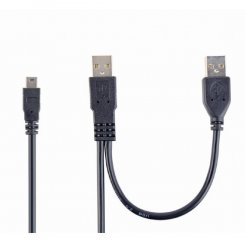 Перехідник Cablexpert 2 x USB 2.0 to mini USB 0.9m (CCP-USB22-AM5P-3) Black