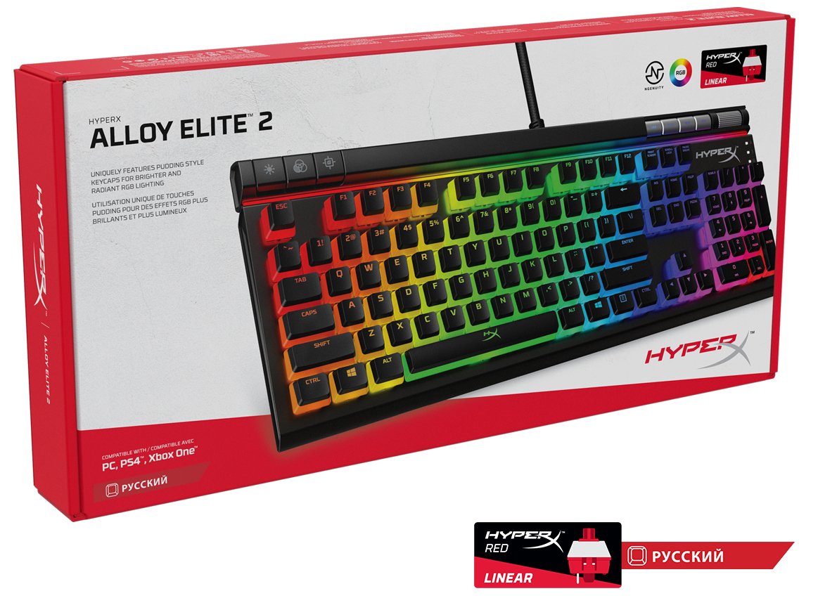 Клавиатура HyperX Alloy Elite 2 RGB HyperX Red (HKBE2X-1X-RU/G/4P5N3AX ...