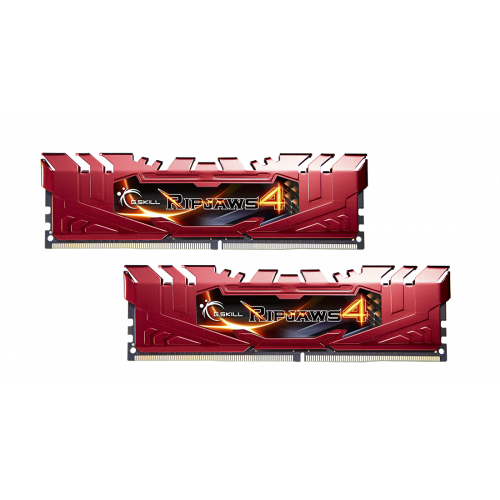 Photo RAM G.Skill DDR4 16GB (2x8GB) 2666Mhz Ripjaws 4 Red (F4-2666C15D-16GRR)