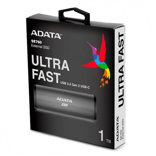 Продать SSD-диск ADATA SE760 512GB USB 3.2 (ASE760-512GU32G2-CTI) Titanium по Trade-In интернет-магазине Телемарт - Киев, Днепр, Украина фото