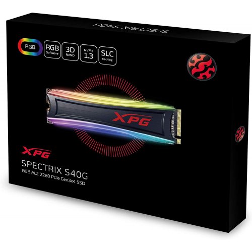 Фото SSD-диск ADATA XPG Spectrix S40G RGB 3D TLC NAND 2TB M.2 (2280 PCI-E) NVMe x4 (AS40G-2TT-C)